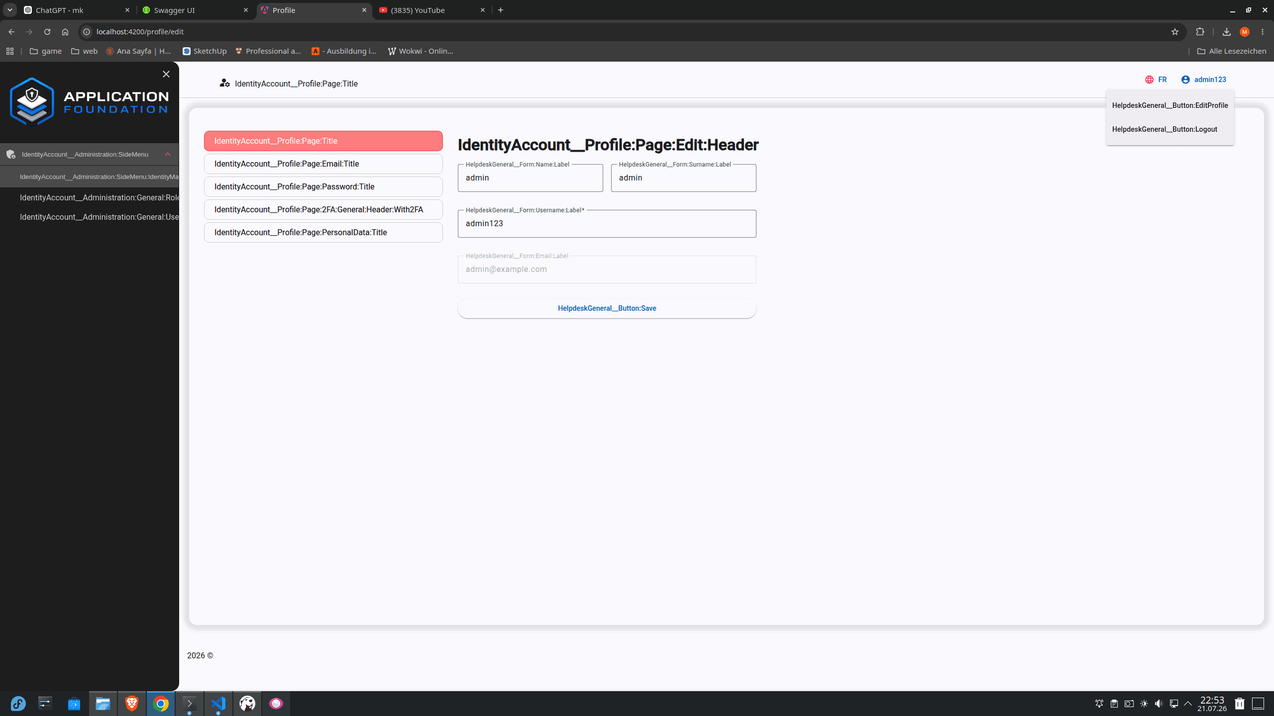 Lokalisierung der Application Foundation
